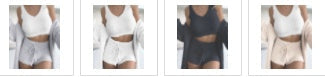Thermal Three-piece Fluff Coat Spaghetti Strap Short Top Shorts Suit - Suit / L