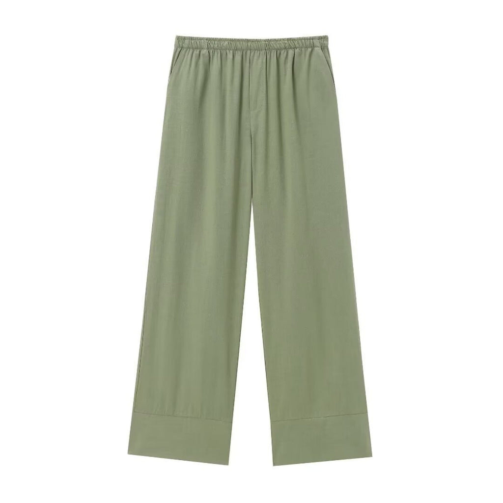 Texture Double Breasted Kimono Style Outerwear Pants - Green / XS / Pants