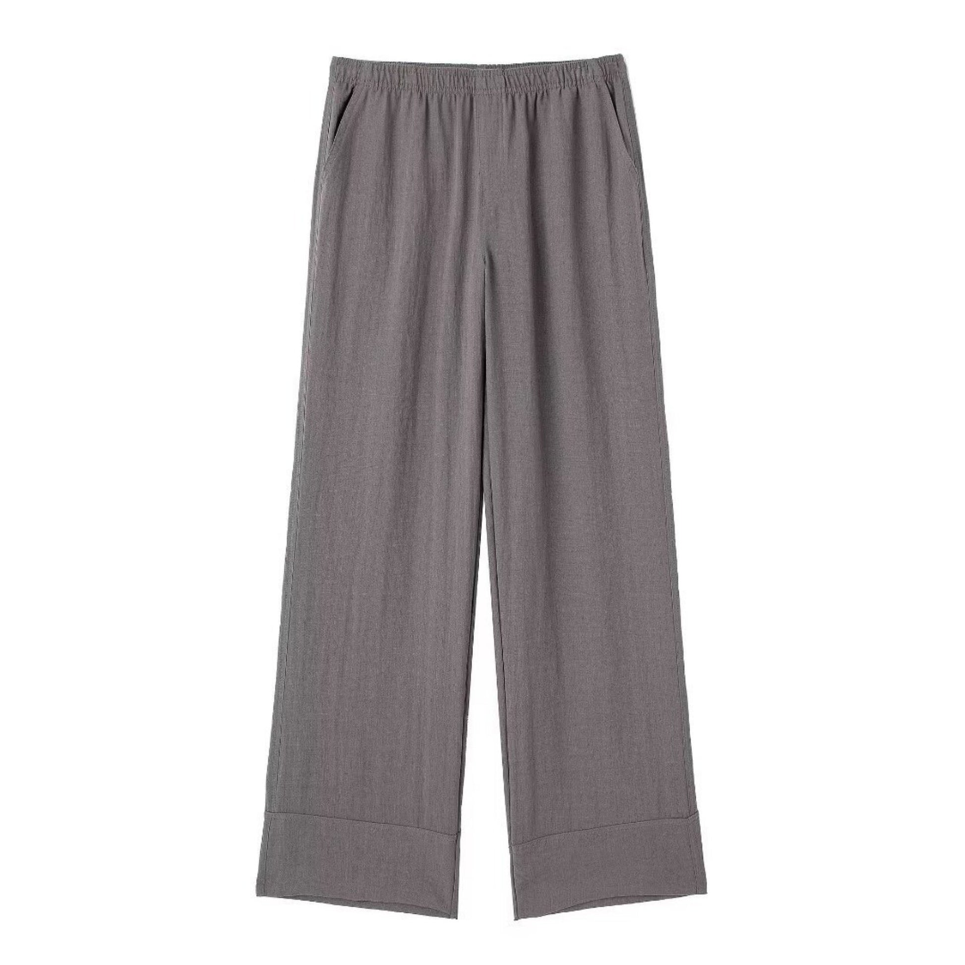 Texture Double Breasted Kimono Style Outerwear Pants - Grey / XS / Pants