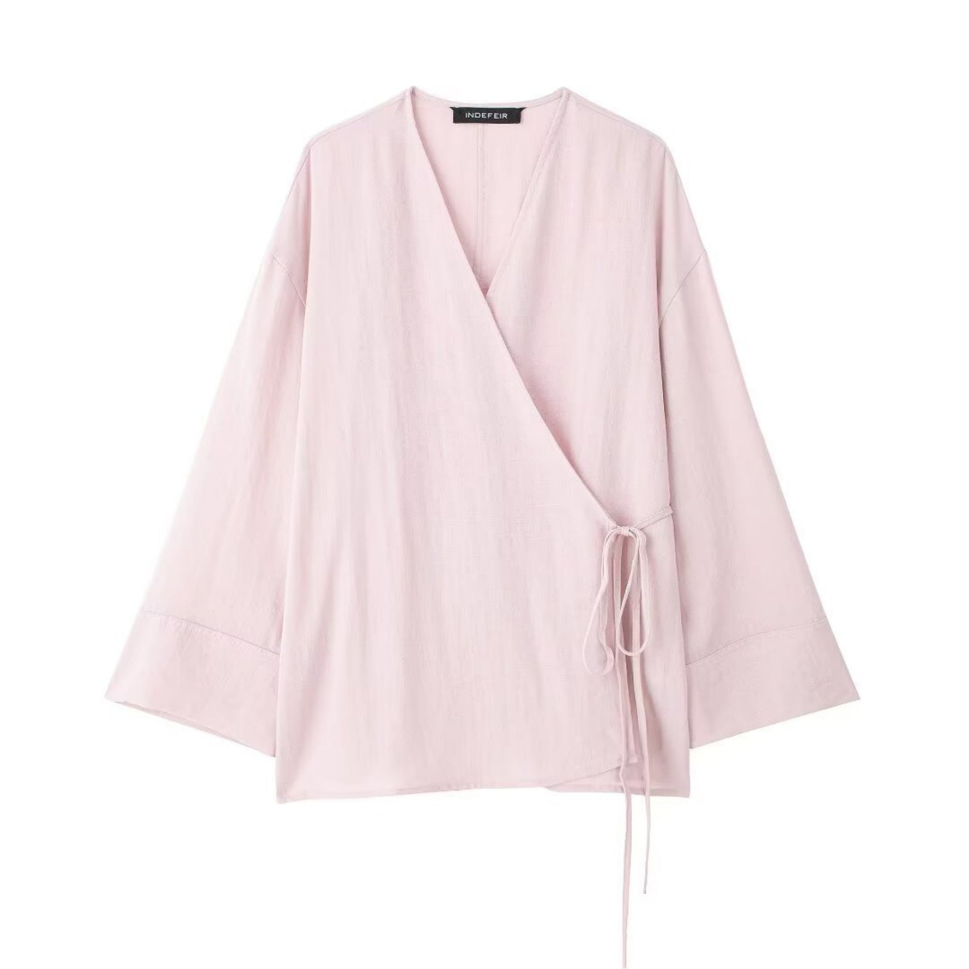 Texture Double Breasted Kimono Style Outerwear Pants - Pink / XS / Tops