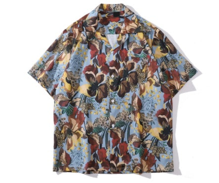 Colorful Print Shirt Unisex Loose Rock - X7803color / M