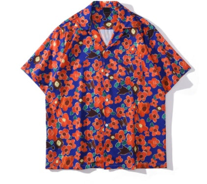 Colorful Print Shirt Unisex Loose Rock - X7806color / M