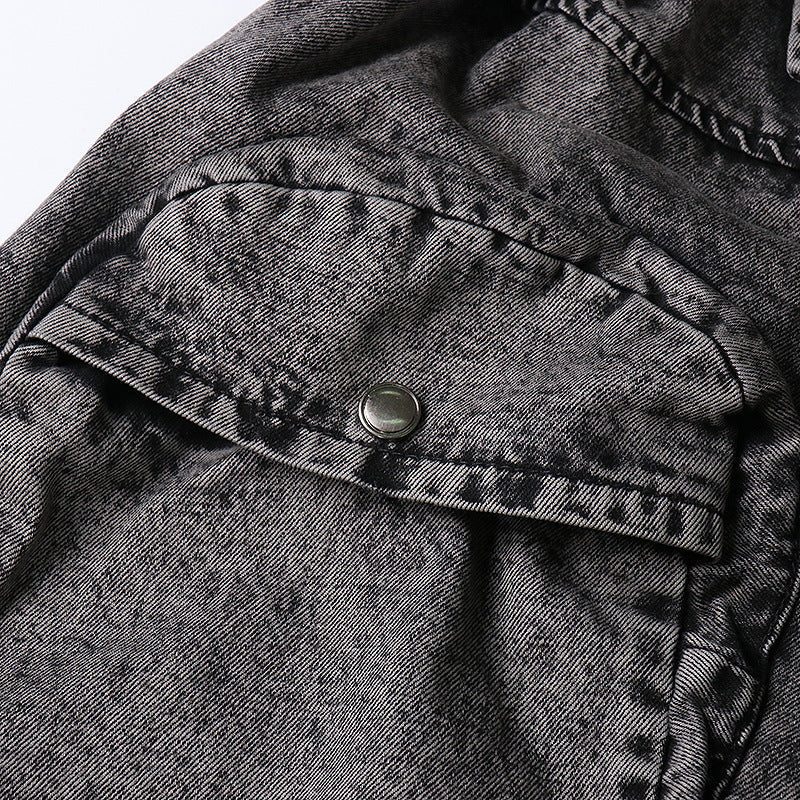 Personality Street Tooling Style Overall Jeans Women - Gray / Free Size