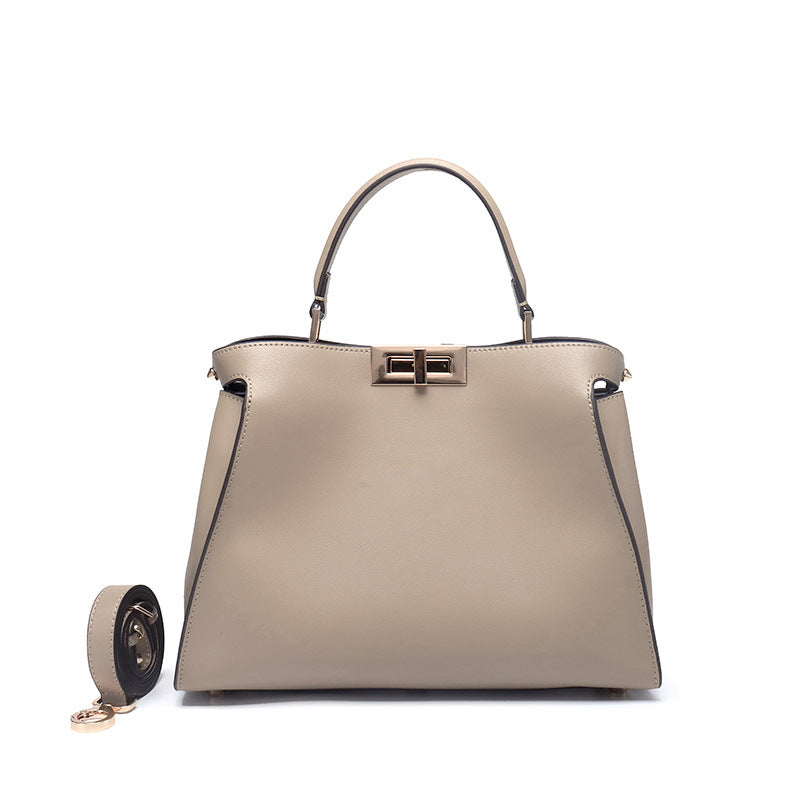 Street Trend Leather Bag Luxury Clothing High-End Fashion Online - Beige Medium 28