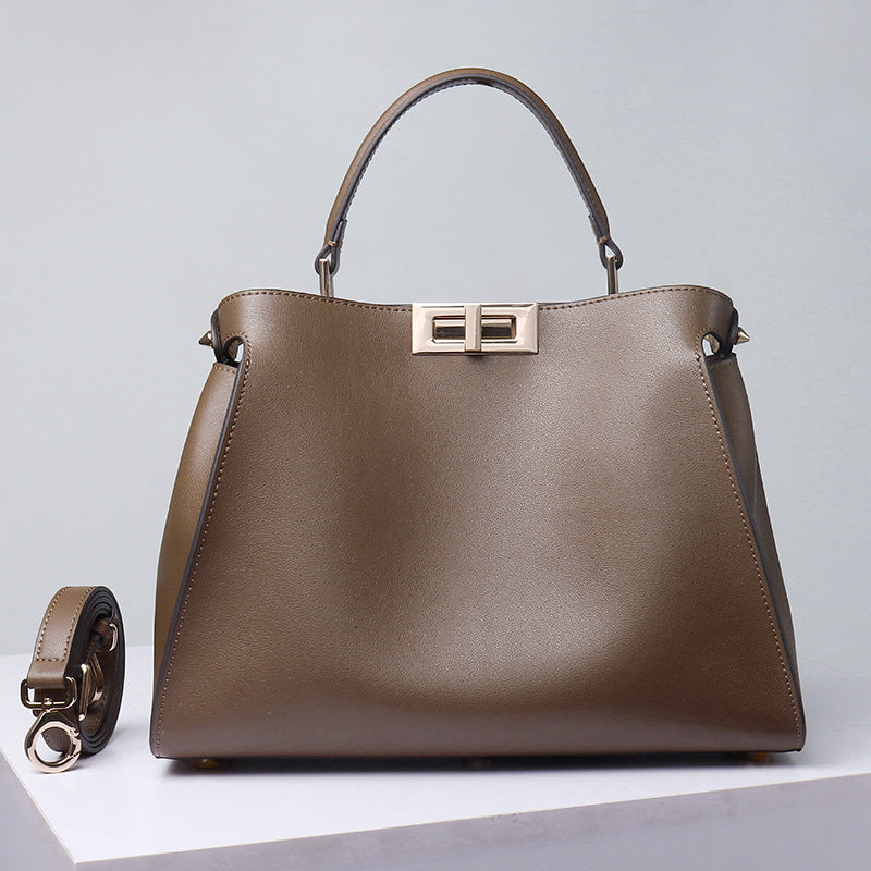 Street Trend Leather Bag Luxury Clothing High-End Fashion Online - Caramel Extra Large 39