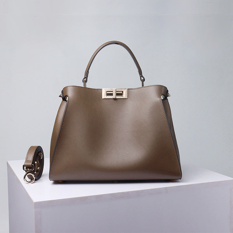 Street Trend Leather Bag Luxury Clothing High-End Fashion Online - Caramel Medium 28