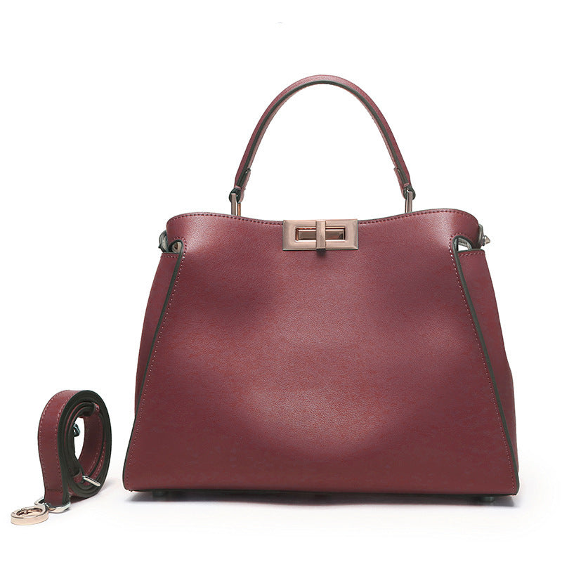 Street Trend Leather Bag Luxury Clothing High-End Fashion Online - Wine Redlarge Size 32