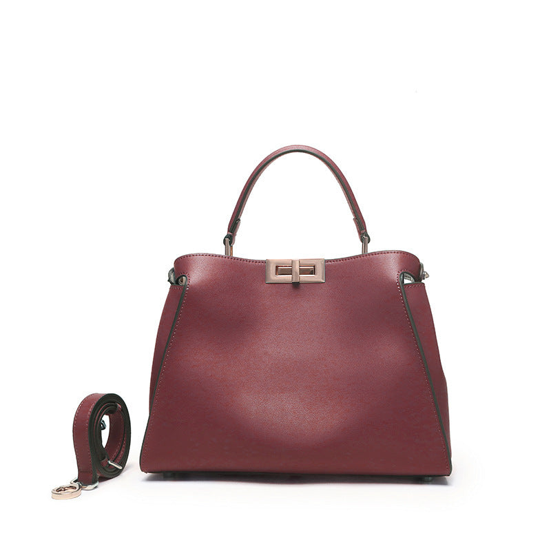 Street Trend Leather Bag Luxury Clothing High-End Fashion Online - Wine Redmedium Size 28