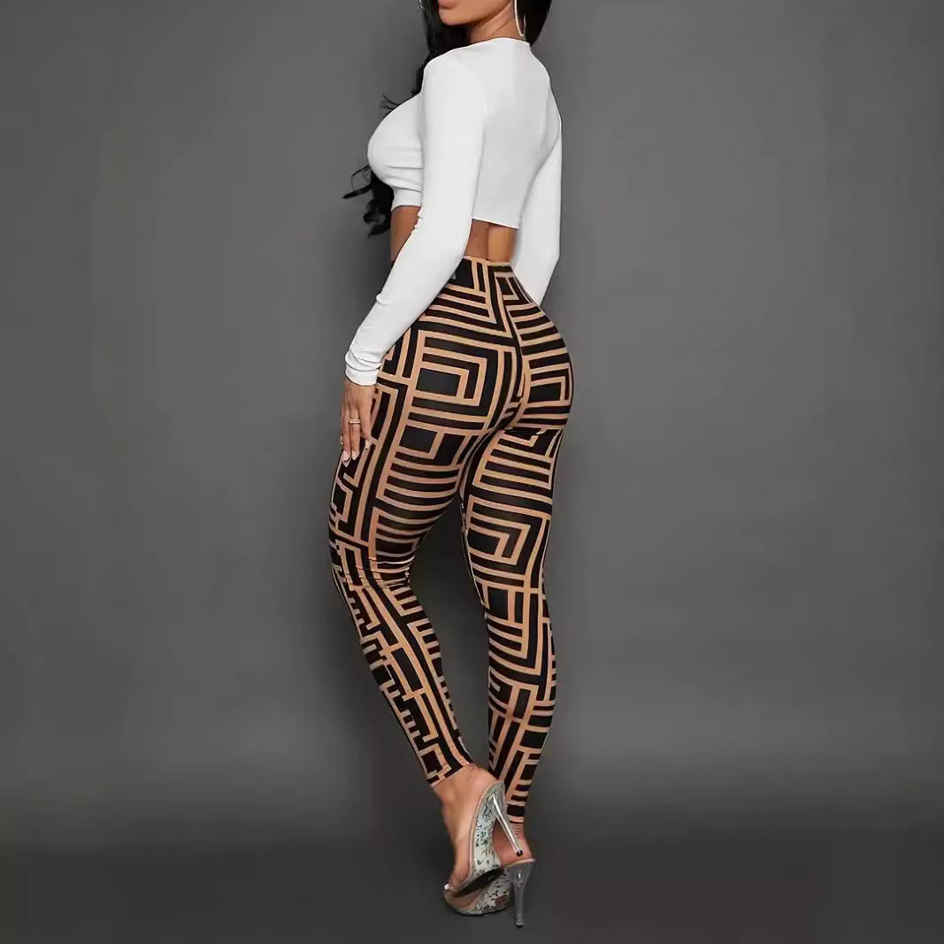 Striped Series Simple Yoga Pants Belly Contracting And Hip Lifting