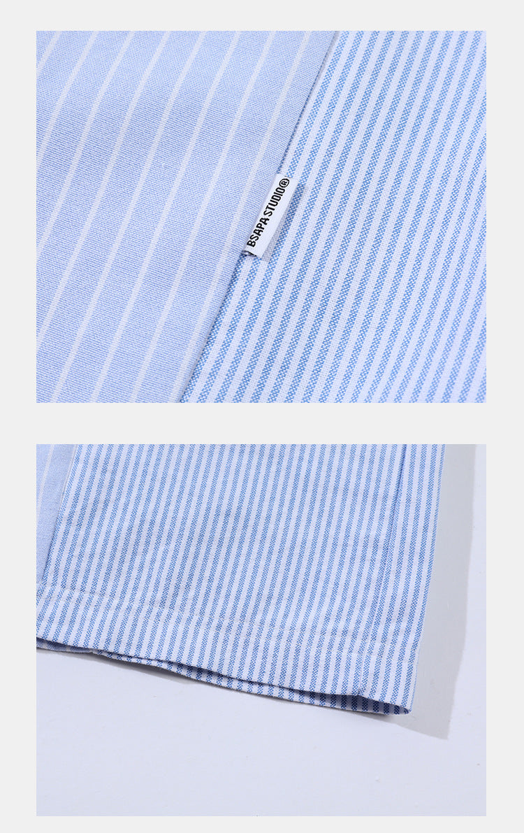 Striped Stitching Casual Shirt Couple