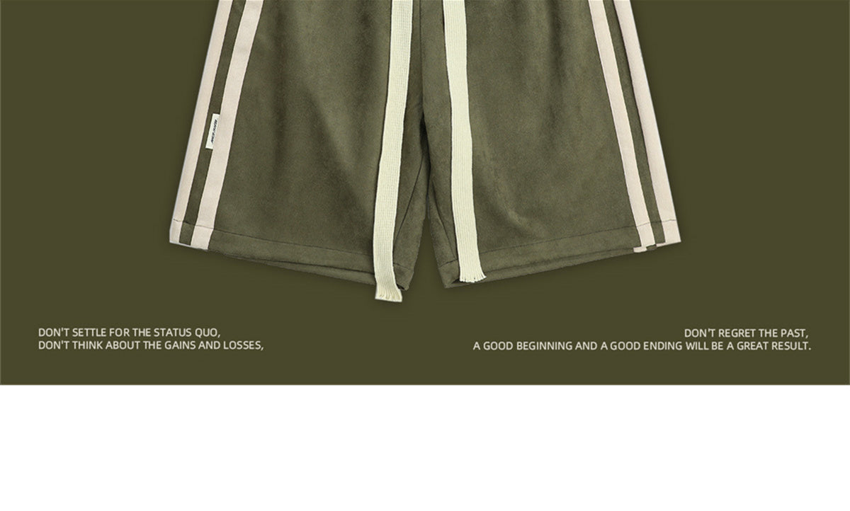 Trendy Brand Suede Sports Shorts Boys Loose - ArmyGreen / M