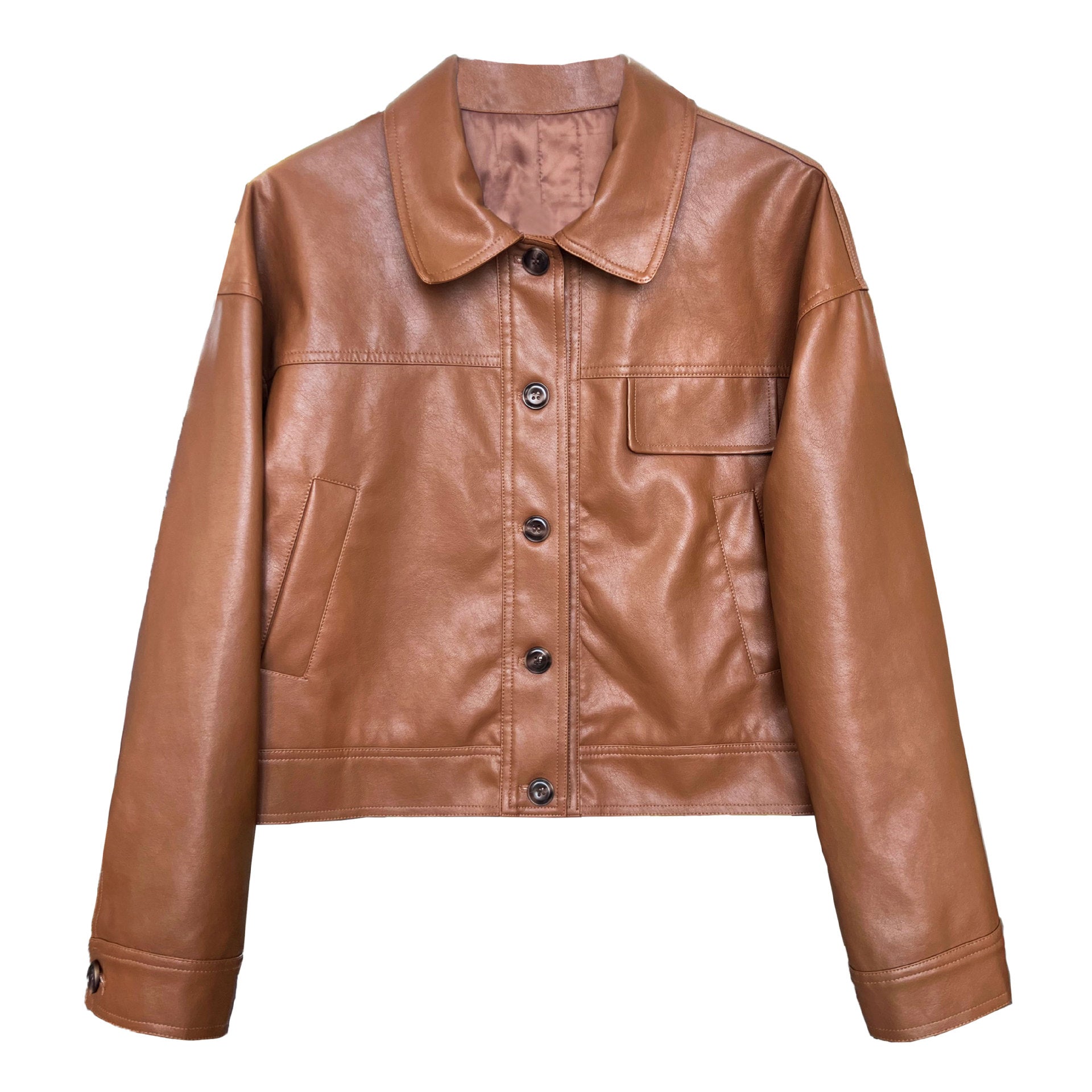 Women’s Fall Lapels Motorcycle Short Jacket