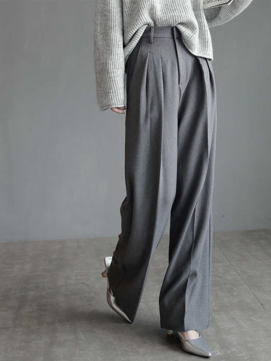 Suit Pants Women’s Slim Wide-leg Pants Mopping Floor Straight-leg Trousers