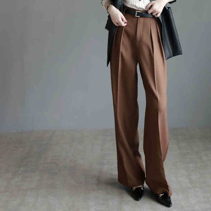 Suit Pants Women’s Slim Wide-leg Pants Mopping Floor Straight-leg Trousers