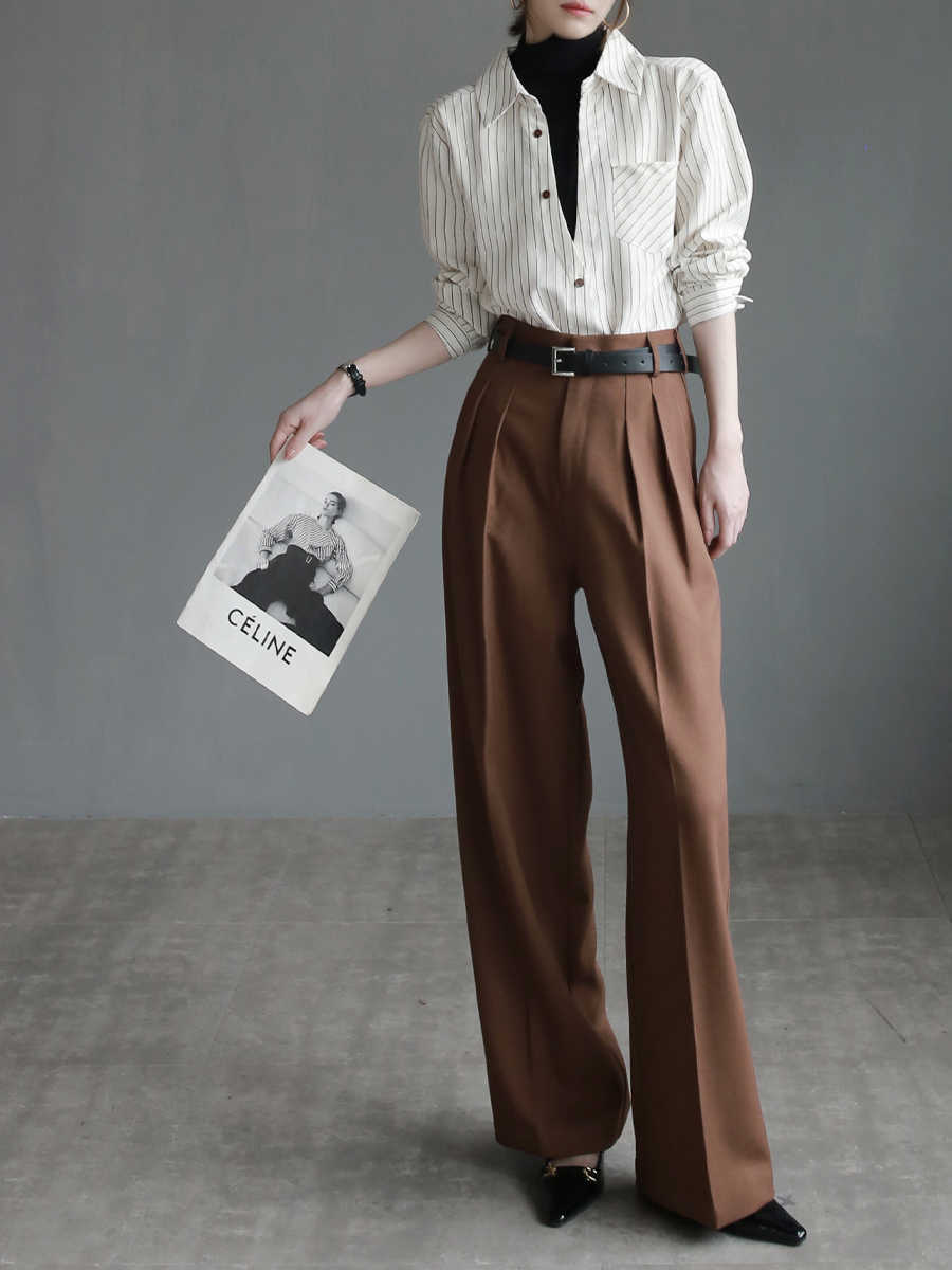 Suit Pants Women’s Slim Wide-leg Pants Mopping Floor Straight-leg Trousers