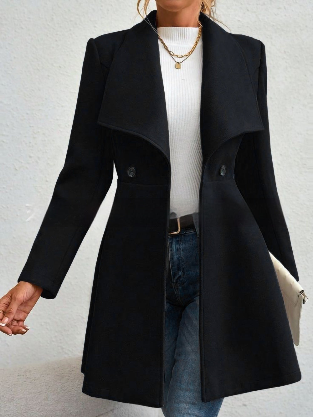 Women’s Coat Slim Fit Long Fashion Lapel