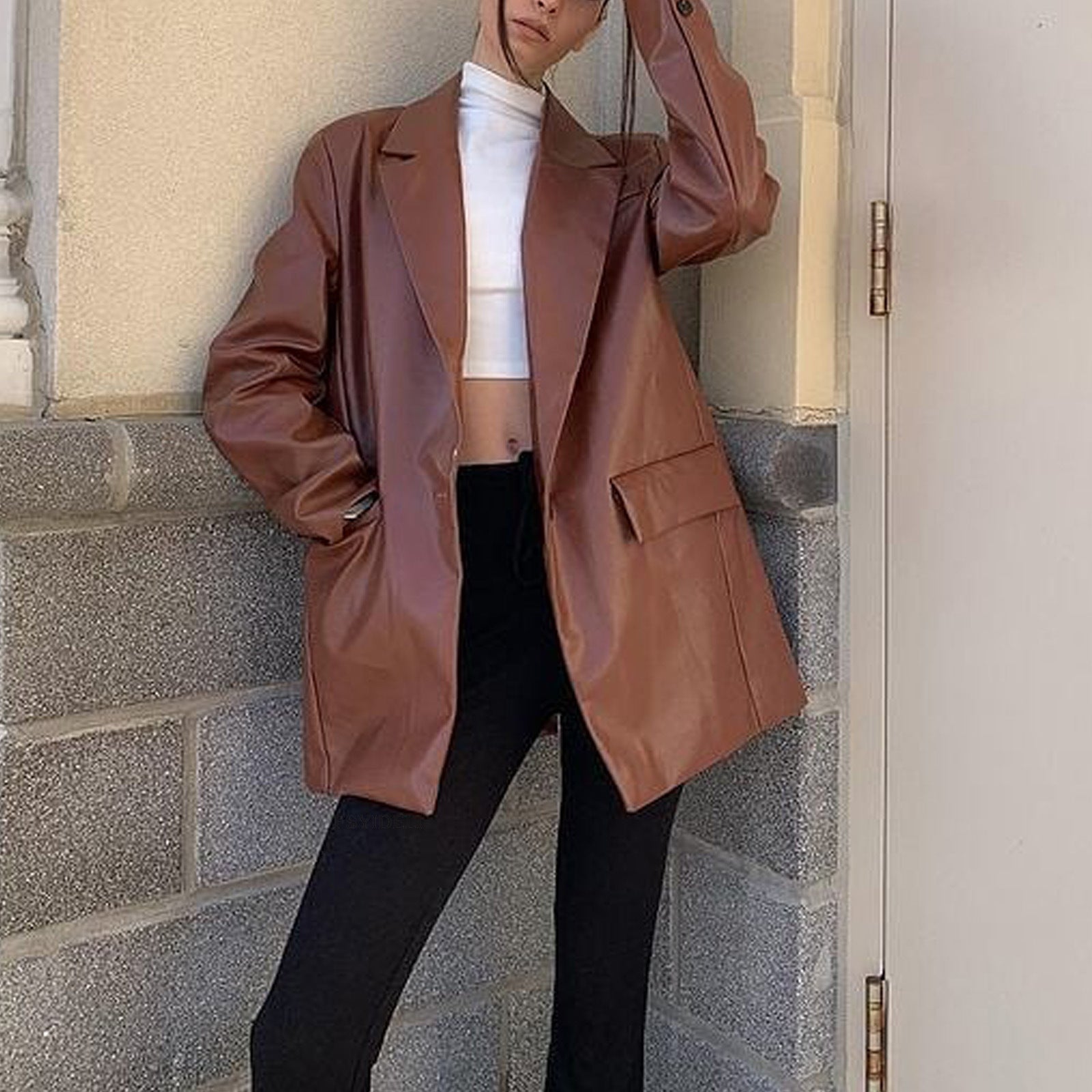 Women’s Versatile Casual Warm Leather Jacket