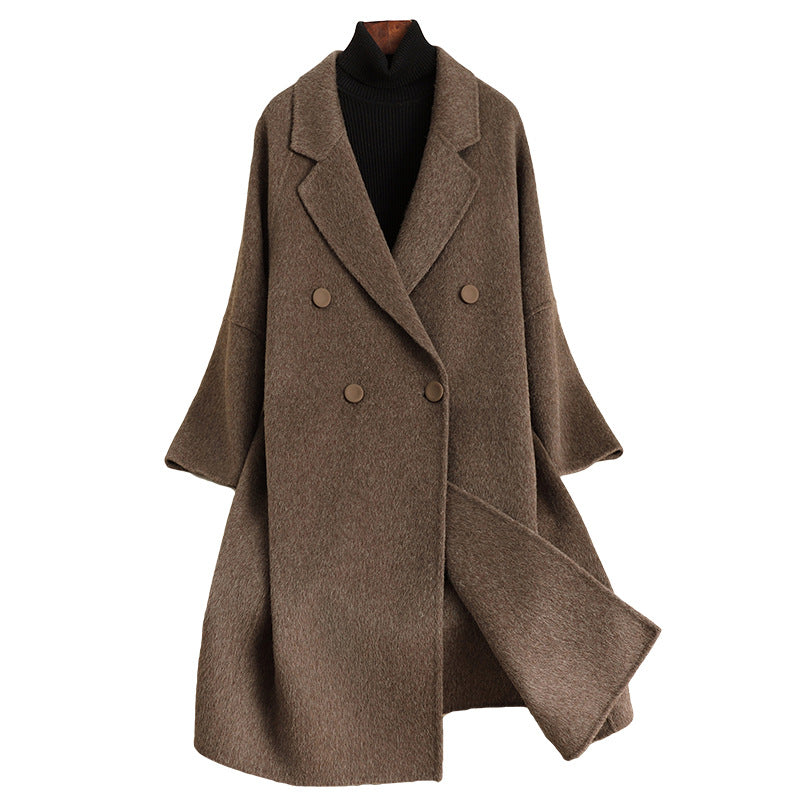 Double-sided Wool Overcoat Women’s Mid-length Woolen Coat