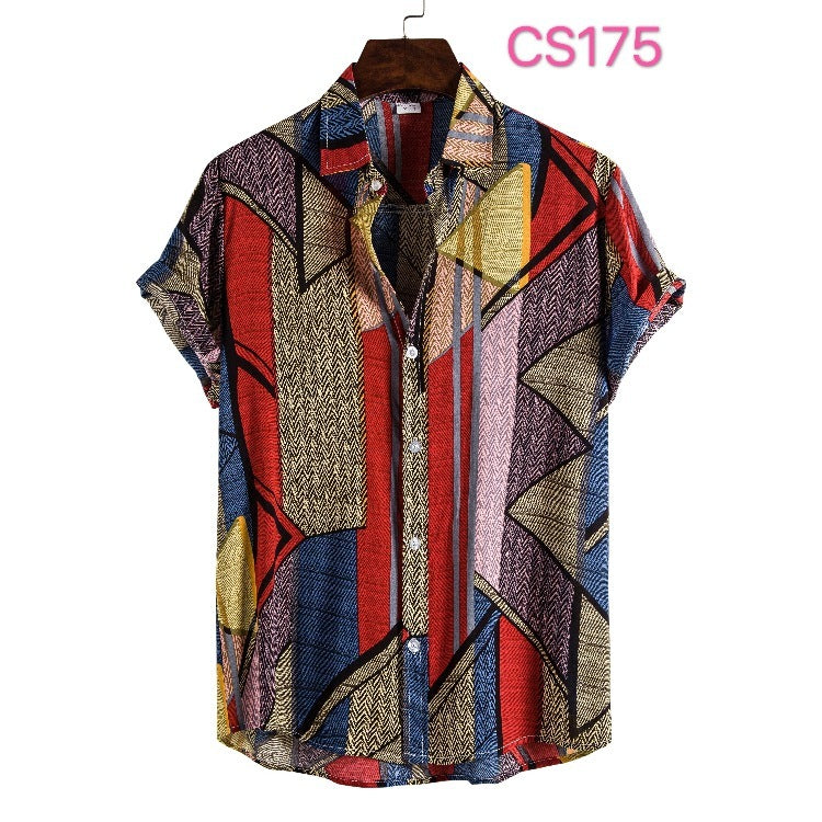 Hawaii beach flower shirt series high-quality cotton men’s - CS175 / M