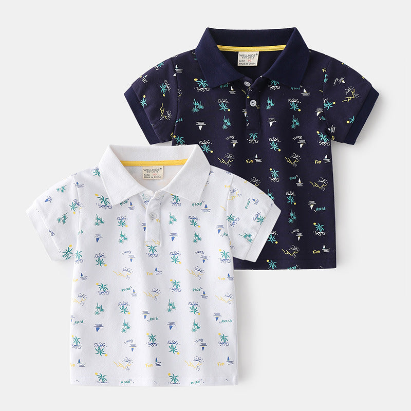 Summer Boys’ Cotton Short-sleeved Polo Shirt