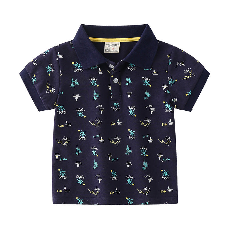 Summer Boys’ Cotton Short-sleeved Polo Shirt