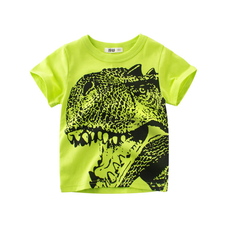 Summer Children’s Short Sleeve T Shirt For Boys - Green / 90cm