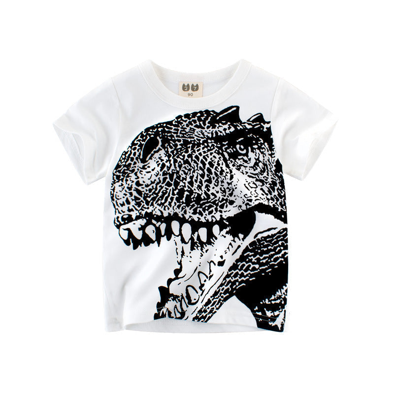 Summer Children’s Short Sleeve T Shirt For Boys - White / 90cm