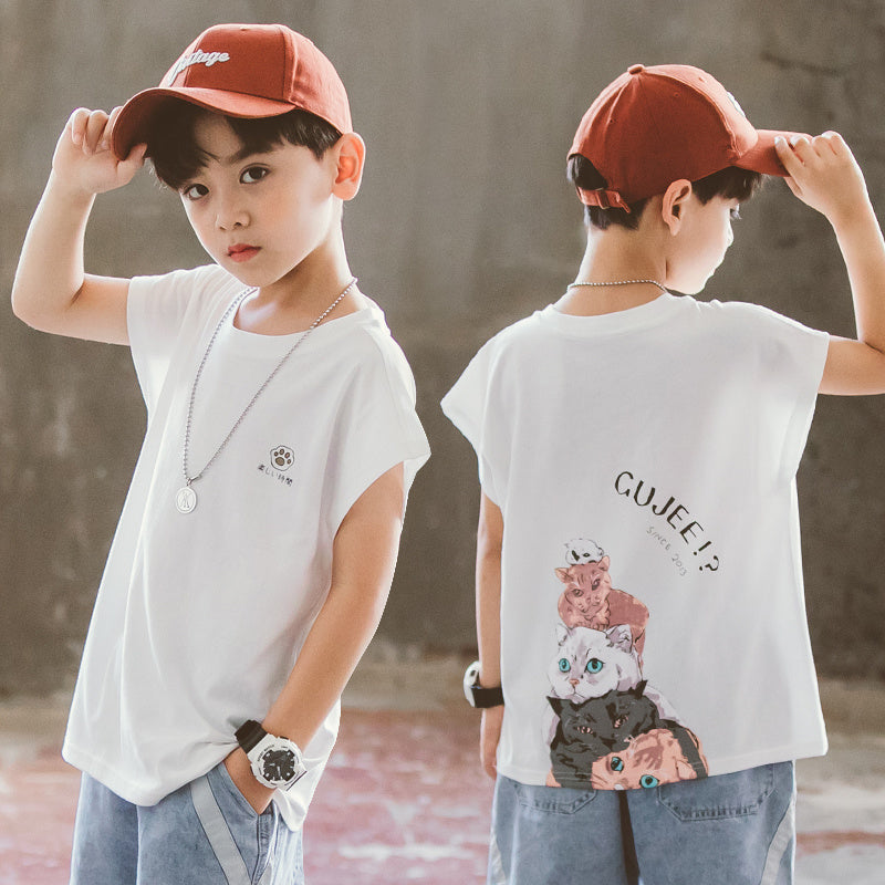 Cartoon print children’s shirt for boys