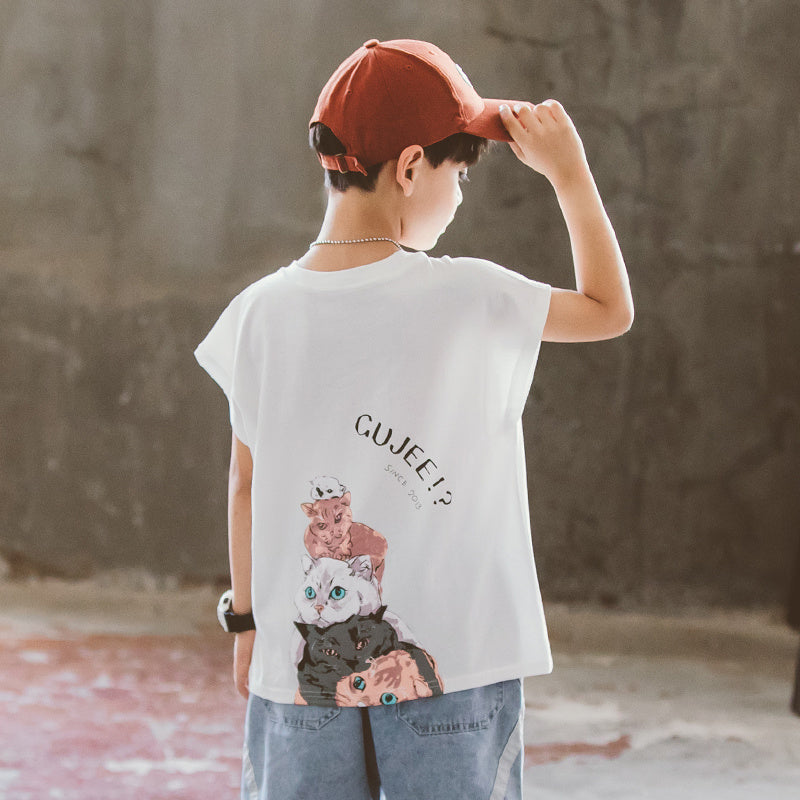 Cartoon print children’s shirt for boys