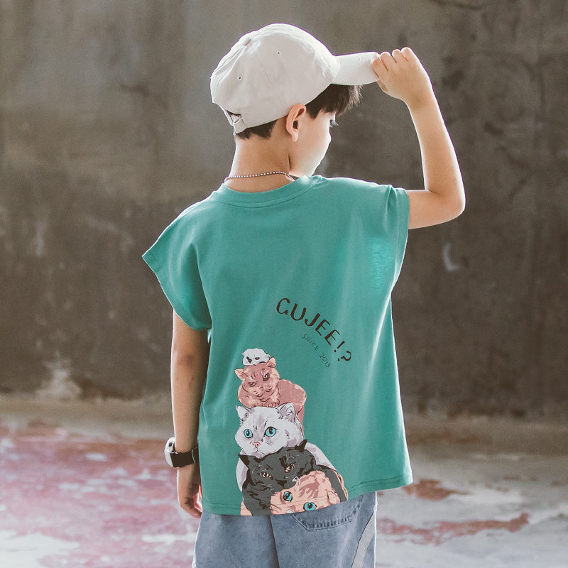 Cartoon print children’s shirt for boys - Green / 160cm