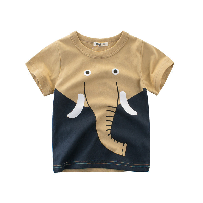 Child short sleeve t-shirt boy half sleeve - Khaki / 110cm