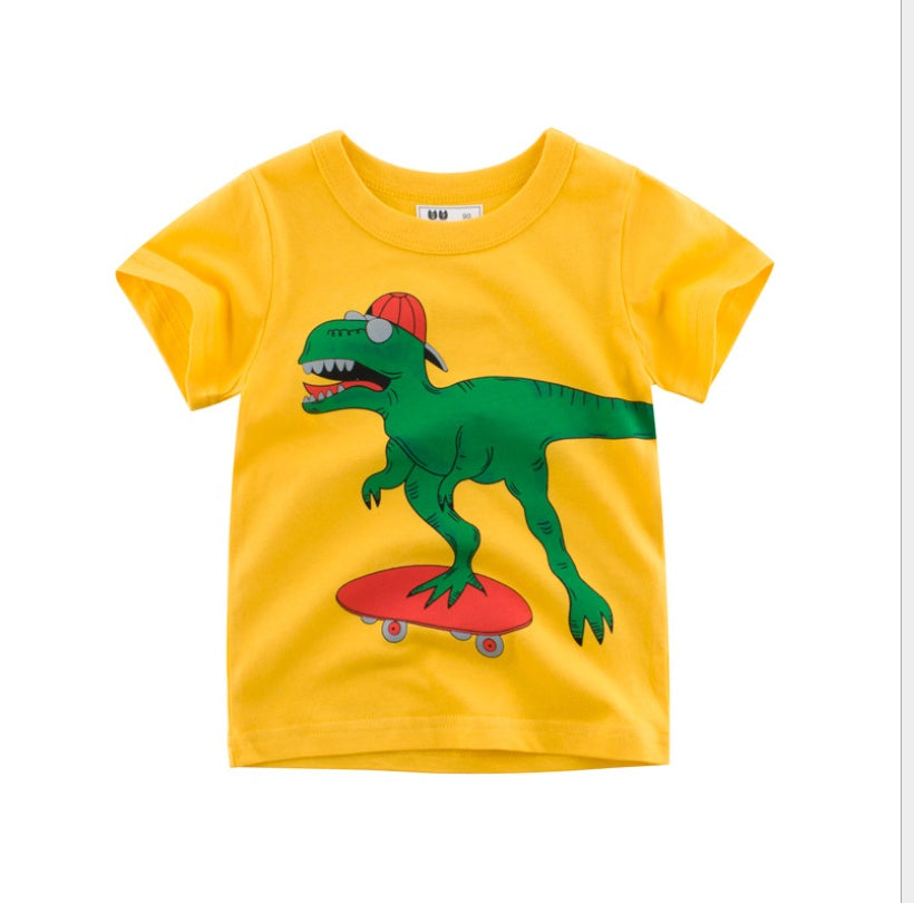 Brand children’s clothing wholesale factory direct summer children’s short-sleeved T-shirt baby clothes dinosaur pattern