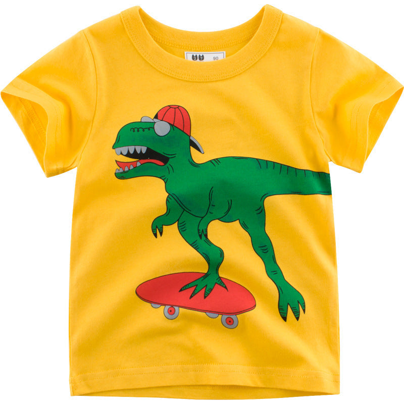 Brand children’s clothing wholesale factory direct summer children’s short-sleeved T-shirt baby clothes dinosaur pattern