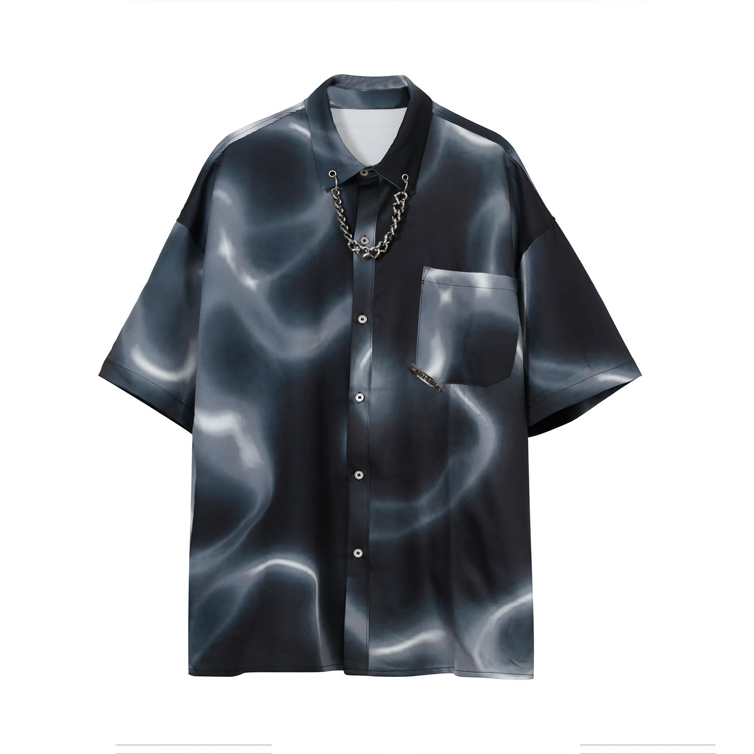 Handsome Casual Suit Men’s Tie-dye Chain Design Shirt - Shirt / M