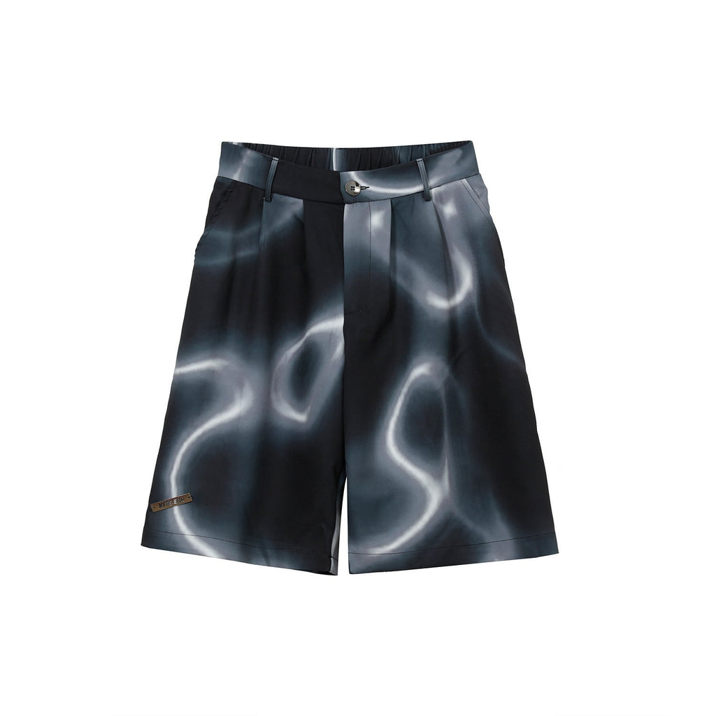 Handsome Casual Suit Men’s Tie-dye Chain Design Shirt - Trousers / M