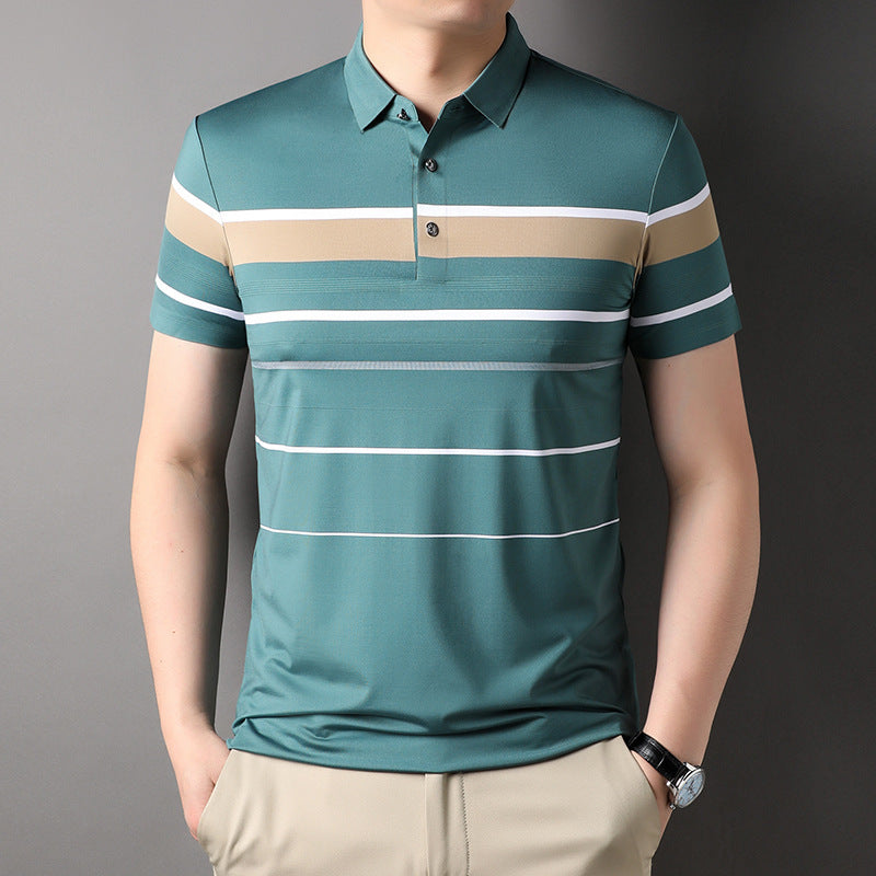 Summer Men’s Short-sleeved Lapel Seamless