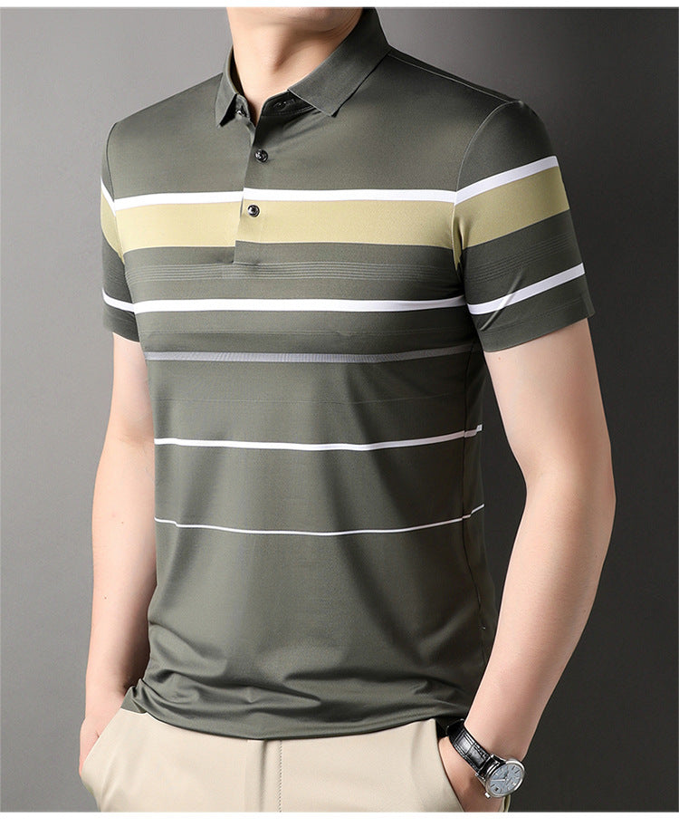 Summer Men’s Short-sleeved Lapel Seamless