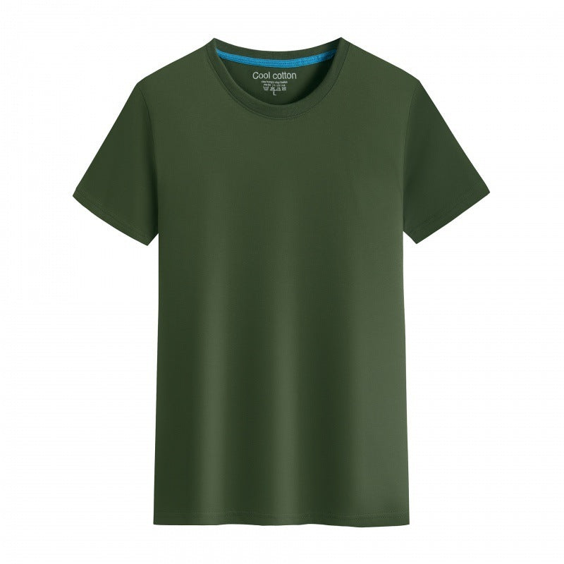 Men’s And Women’s Same Summer Pure Cotton Round Neck T-shirt - Army Green / S