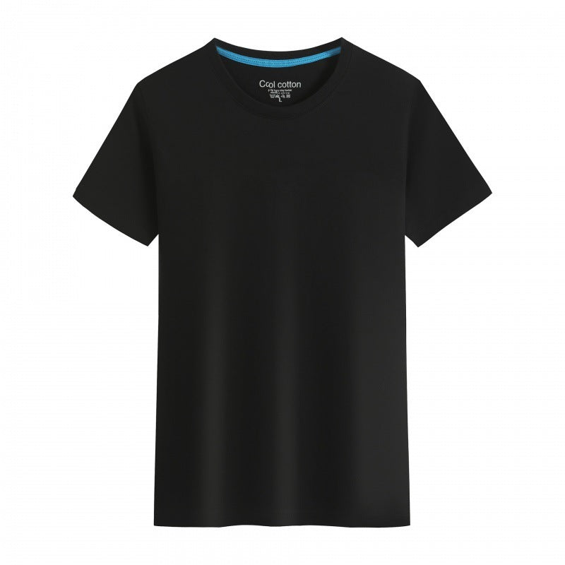 Men’s And Women’s Same Summer Pure Cotton Round Neck T-shirt - Black / S