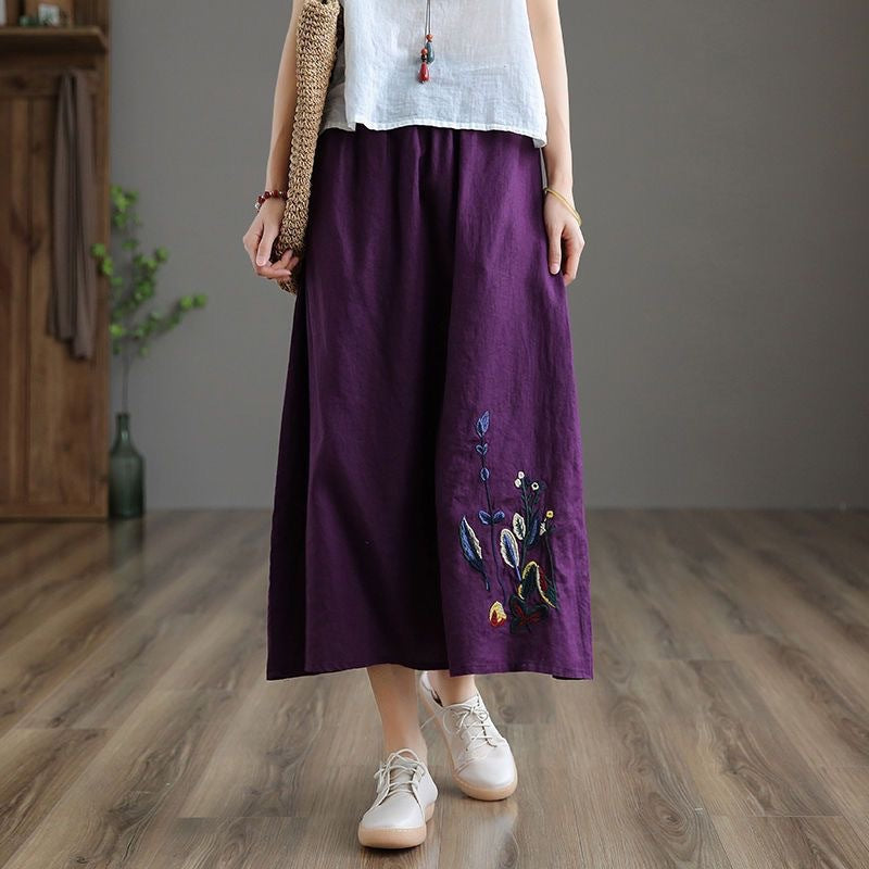 Summer Retro Women’s Cotton And Linen Skirt