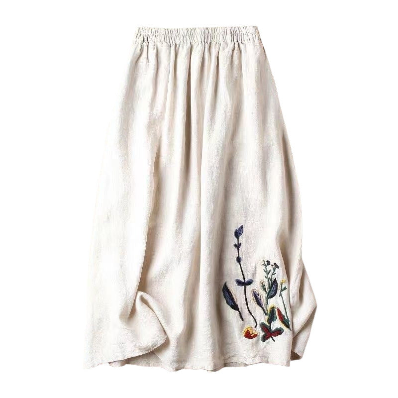 Summer Retro Women’s Cotton And Linen Skirt
