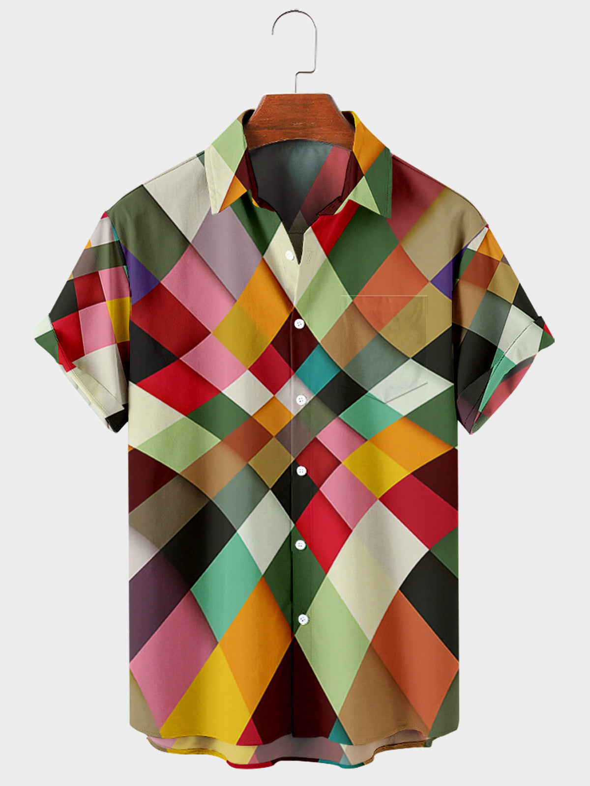 Simple Striped Digital Printed Shirt Men’s Tops Shirts - Photo Color / XS
