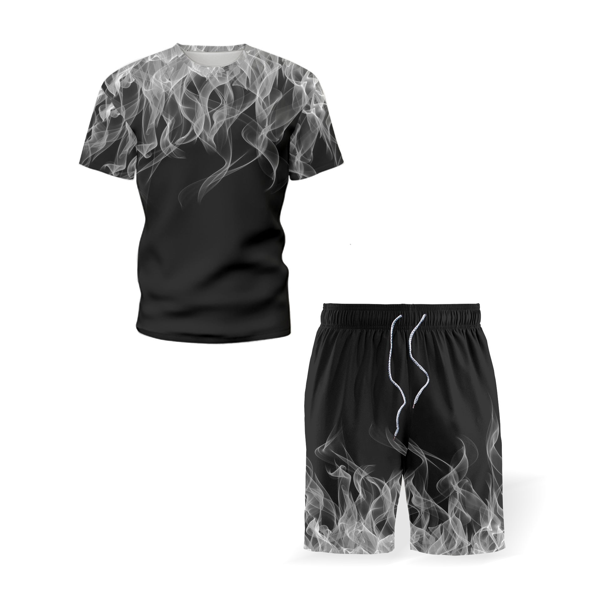 Men’s Rrinted Sports Suit Smmer Short-Sleeved T-Shirt Men’s Clothes Running Short Loose Casual Fitness Sportswear