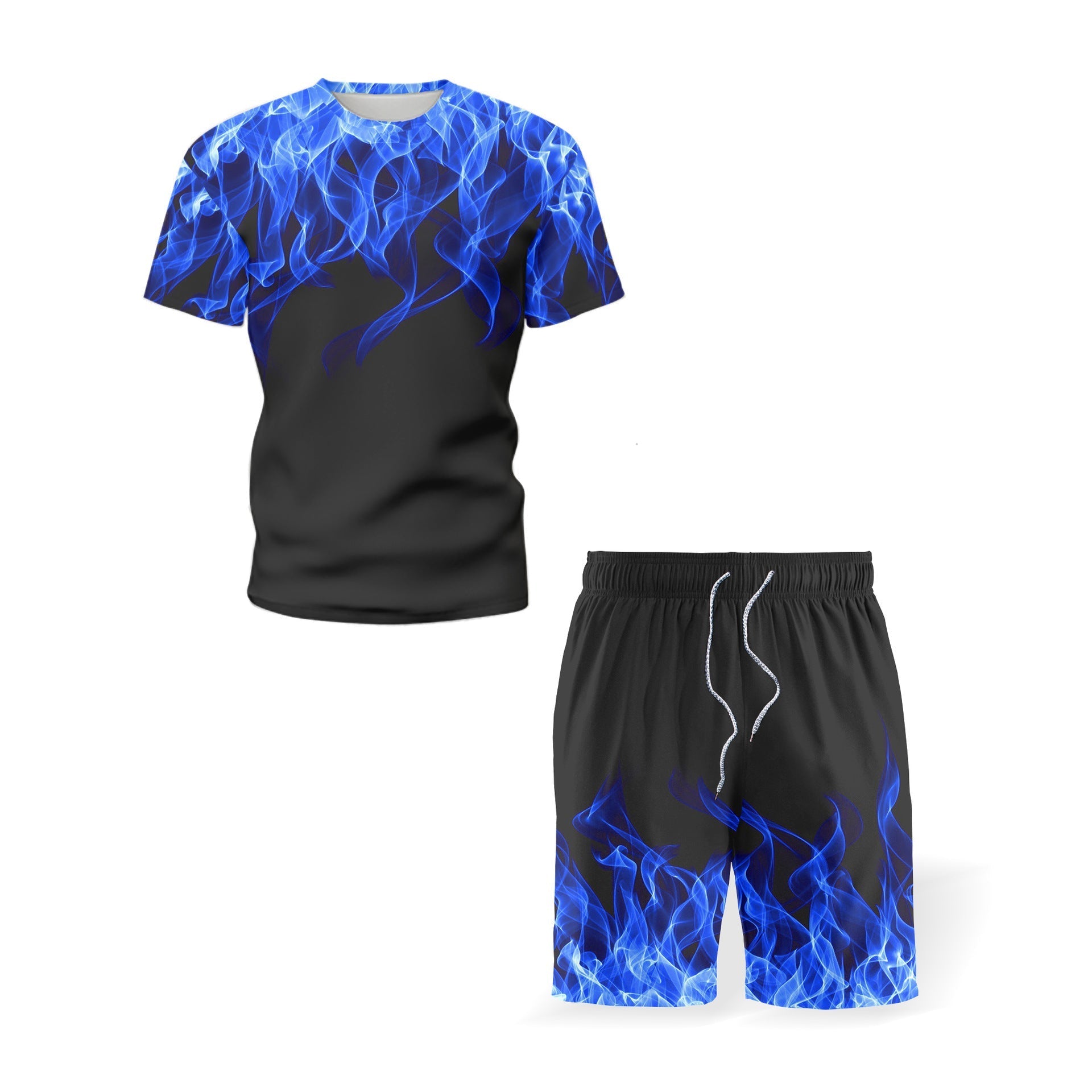 Men’s Rrinted Sports Suit Smmer Short-Sleeved T-Shirt Men’s Clothes Running Short Loose Casual Fitness Sportswear