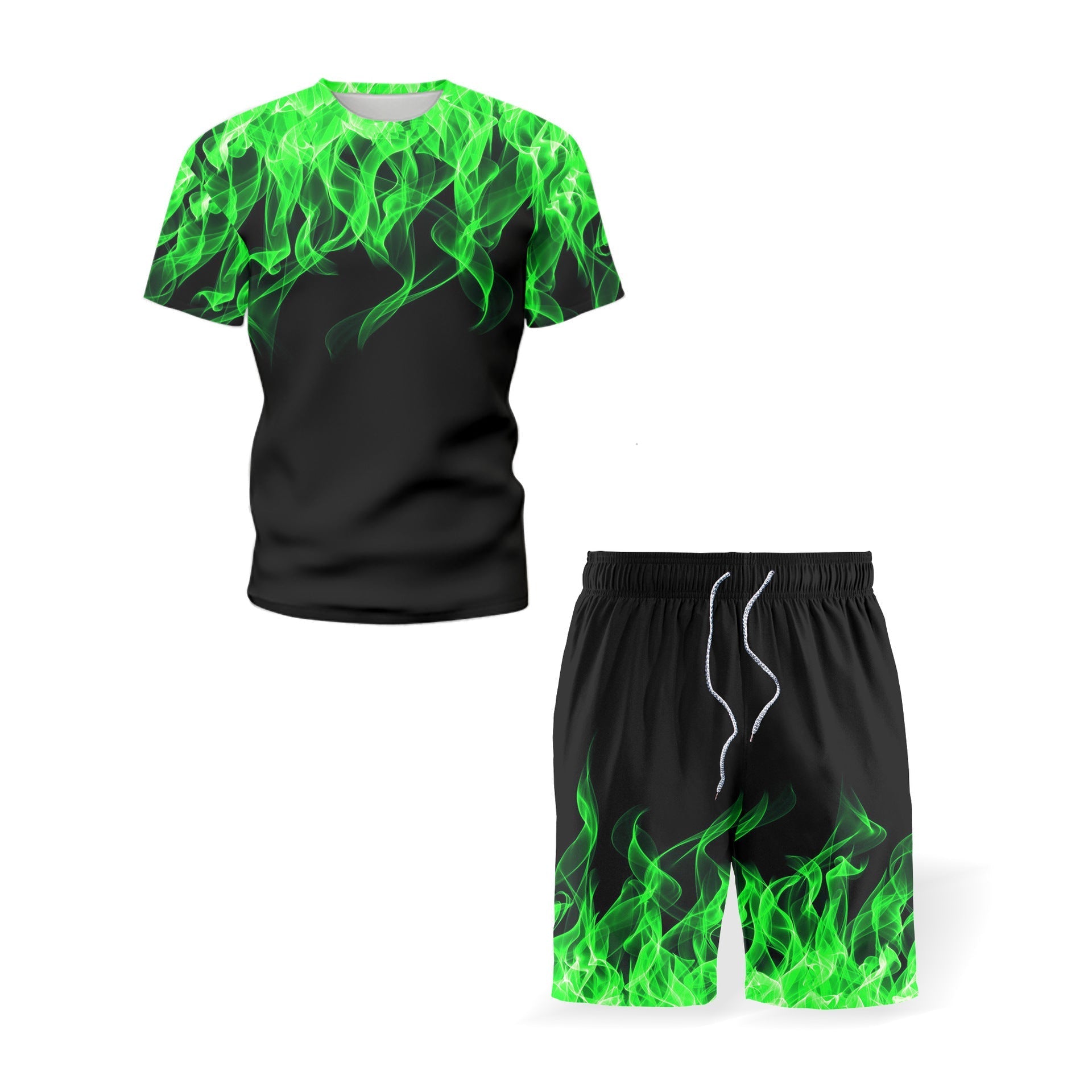 Men’s Rrinted Sports Suit Smmer Short-Sleeved T-Shirt Men’s Clothes Running Short Loose Casual Fitness Sportswear