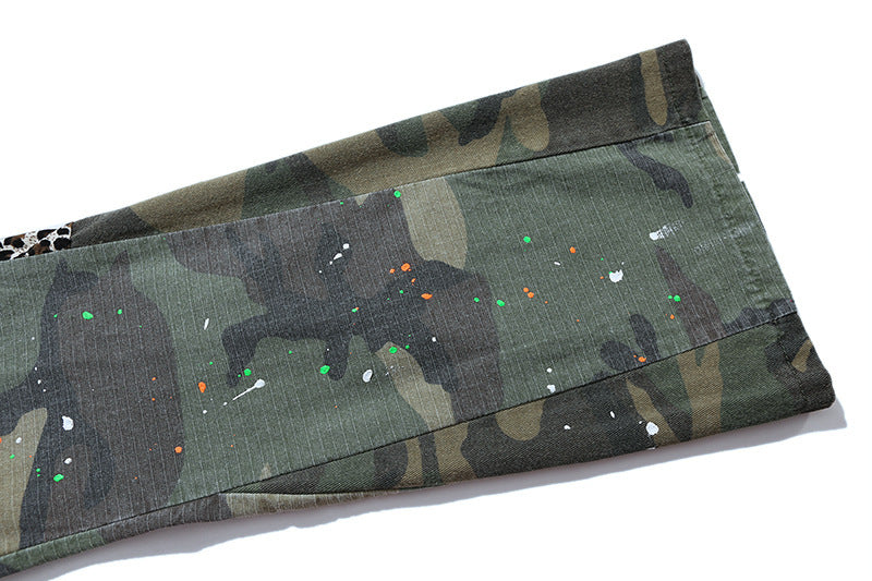 American Casual European And American High Street Guard Pants Camouflage Flared Pants Straight Trousers