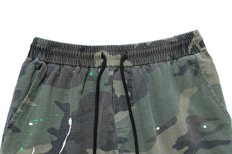 American Casual European And American High Street Guard Pants Camouflage Flared Pants Straight Trousers