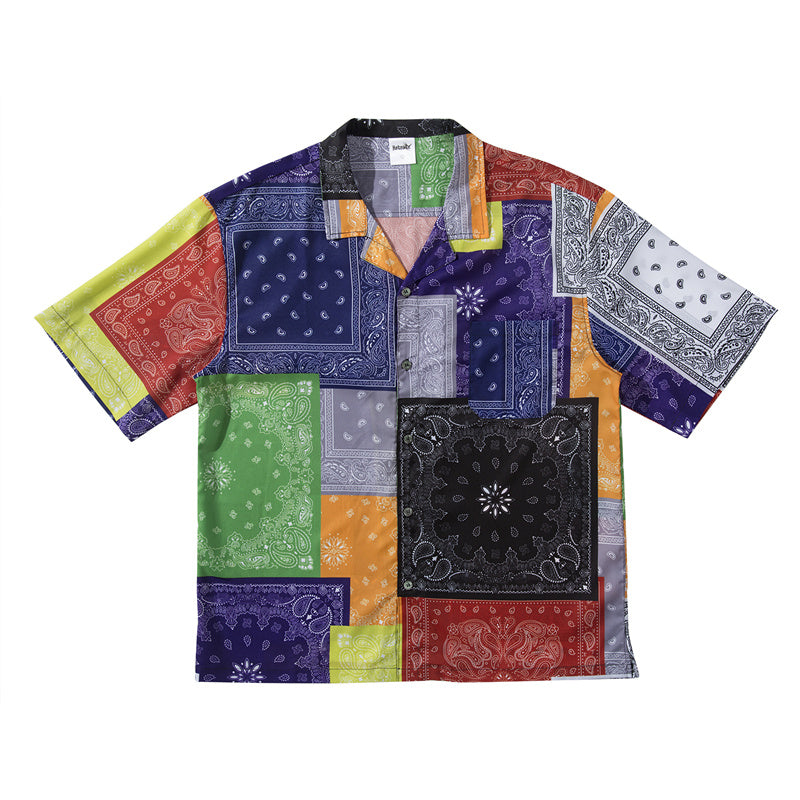 Cashew Flower Short Sleeve Shirt - Picture color / XL