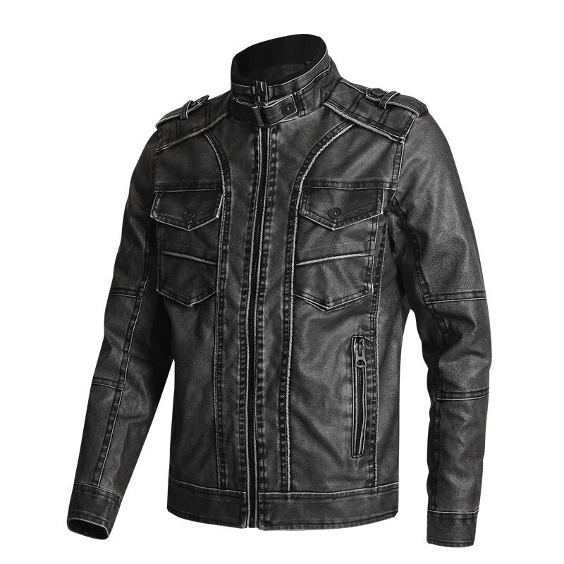 Thick PU Leather Coat Men’s Fashion Casual