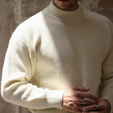 Thickened Half-high Collar Sweater Men’s Cotton Thick